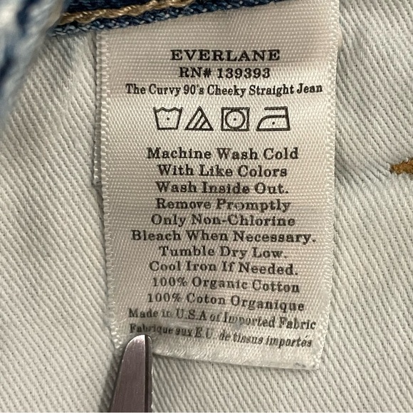 Everlane Women’s Size 33 Ankle Curvy 90’s Cheeky Straight Jeans Northridge Wash - Picture 16 of 16